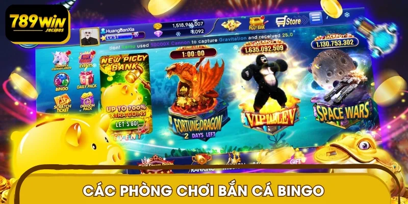 Các phòng chơi bắn cá bingo dành cho người tham gia